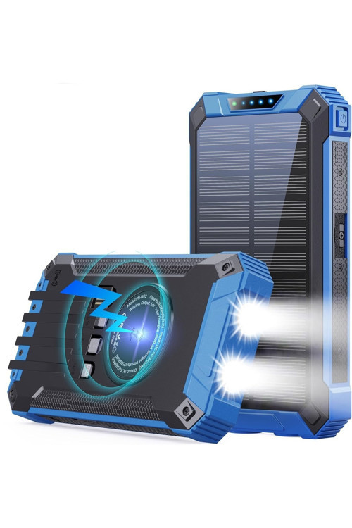 10000MAH SOLAR POWERBANK WİRELESS KABLOSUZ ŞARJ ÖZELLİKLİ KENDİNDEN KABLOLU TAŞINABİLİR ŞARJ ALETİ