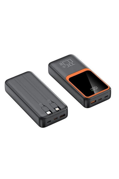 10000Mah Powerbank 22.5W Hızlı Şarj Özellikli Type C VE Lightning Kablolu Pd Taşınabilir Şarj Aleti