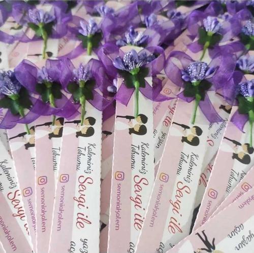 KİŞİYE ÖZEL NİKAH HEDİYESİ TOHUMLU KALEM 50 ADET