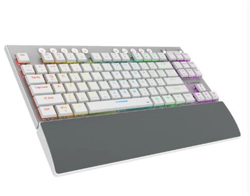BERU Beyaz 2.4G + BT Wireless RED SWITCH Mekanik Gaming Oyuncu Klavye Slim RGB (KDO)