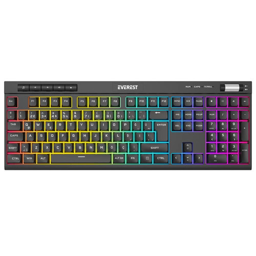 KB-68 Shin Siyah Rainbow Q Membrane Klavye RGB (KDO)