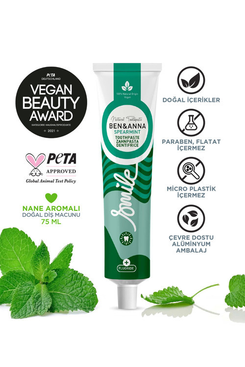 Mint Doğal Bakım Nane Aromalı Florürlü Diş Macunu 75 Ml + Doğal Deodorant 40 G Vegan
