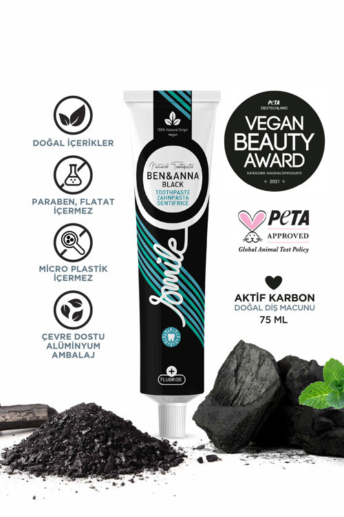 Aktif Karbon Doğal Diş Macunu Florürlü + Urban Black Doğal Deodorant 40 G,