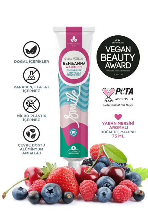 Florürlü Yaban Mersini Aromalı Diş Macunu 75 Ml Ferah Nefes Vegan