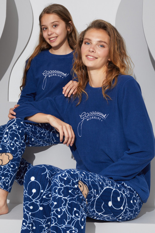 Nakışlı Alt-Üst Polar Pijama Takım 24223080