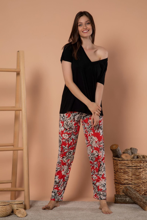 Kadın Desenli Mevsimlik Ince Tek Pijama Altı