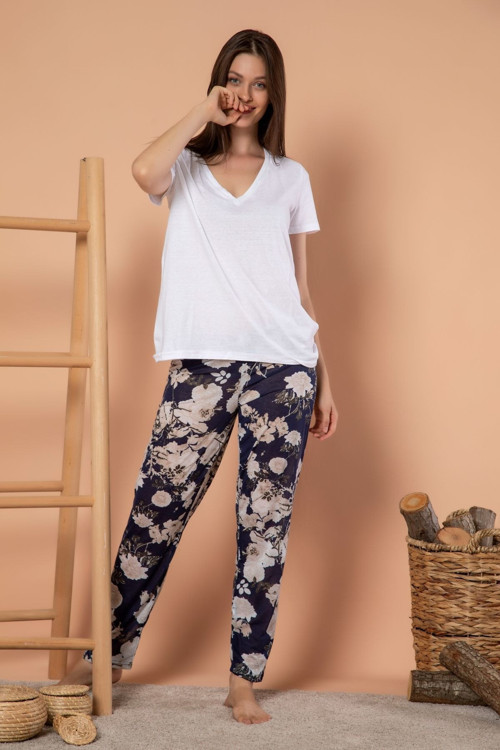 Kadın Desenli Mevsimlik Ince Tek Pijama Altı