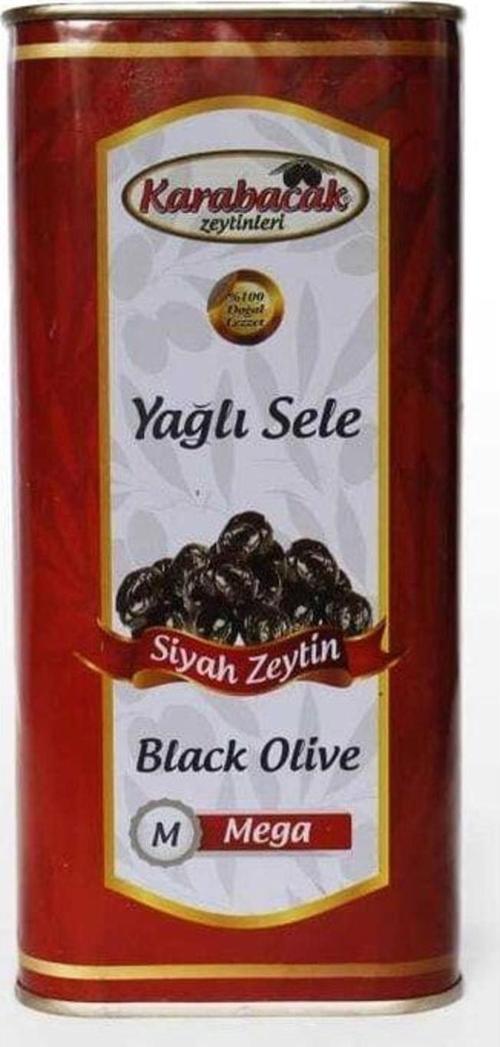 Mega Yağlı Sele Zeytin 1  kg Teneke Kutu