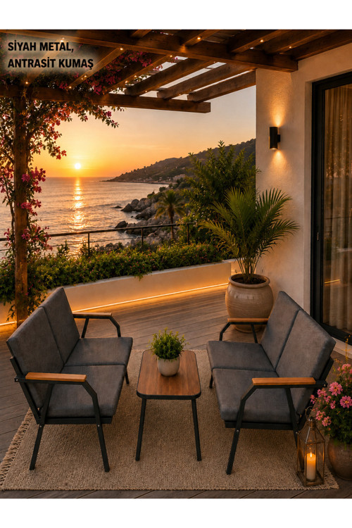 Viento 2-2 Bahçe Balkon Mobilyası,Sehpalı,