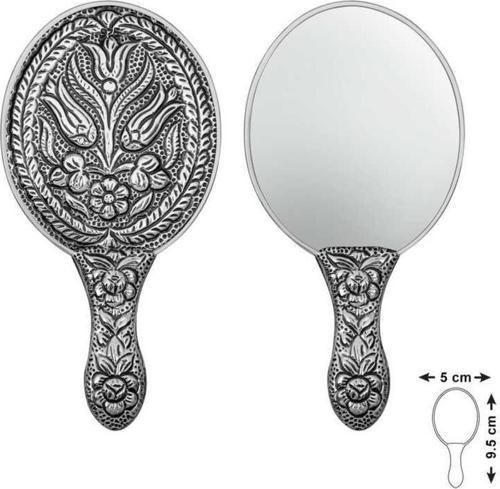 Gümüş Lale Motifli El Aynası
