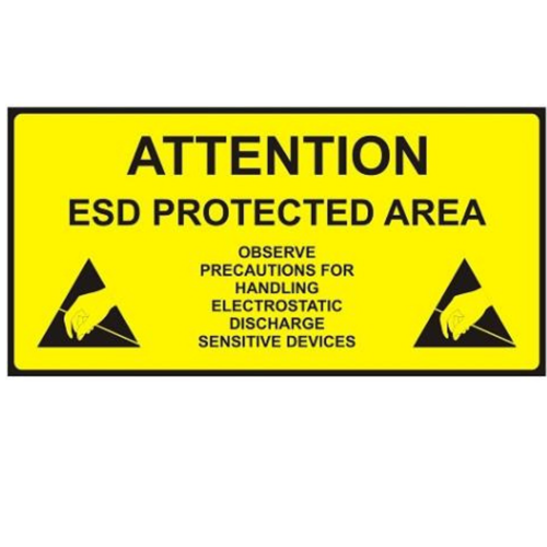 Antistatik ESD Koruma Alanı Tabelası 30x60cm İngilizce IZ-TBL06
