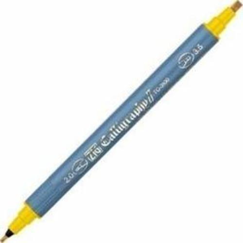 Kaligrafi Kalemi Çift Uçlu 2 mm + 3.5 mm Sarı