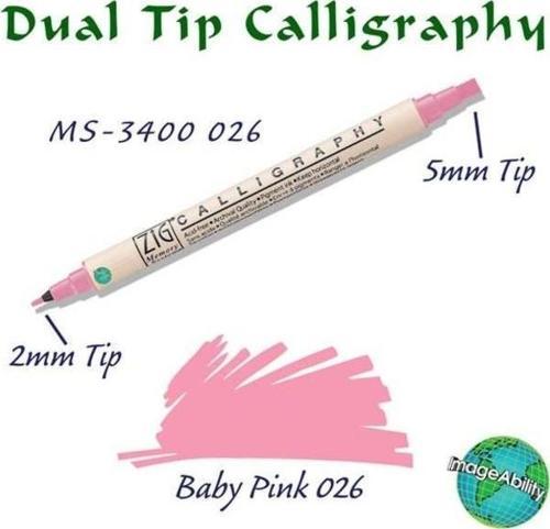 Calligraphy Çift Uçlu Kaligrafi Kalemi 2 mm + 5 mm 026 Baby Pink
