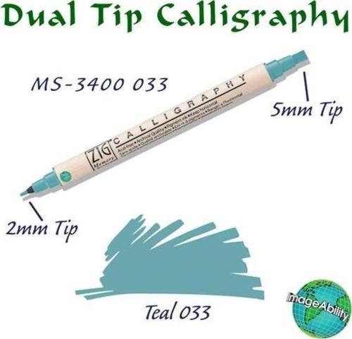Calligraphy Çift Uçlu Kaligrafi Kalemi 2 mm + 5 mm 033 Teal