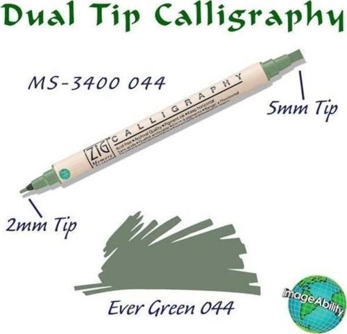 Calligraphy Çift Uçlu Kaligrafi Kalemi 2 mm + 5 mm 044 Ever Green