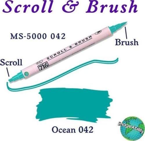 Scroll & Brush Çift Çizgi ve Fırça Uçlu Kaligrafi ve Gölgeleme Kalemi 042 Ocean