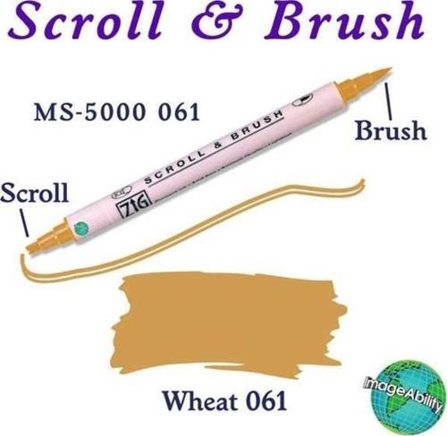 Scroll & Brush Çift Çizgi ve Fırça Uçlu Kaligrafi ve Gölgeleme Kalemi 061 Wheat