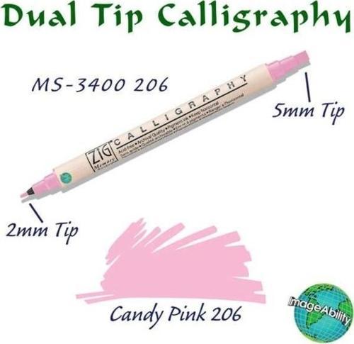 Calligraphy Çift Uçlu Kaligrafi Kalemi 2 mm + 5 mm 206 Candy Pink