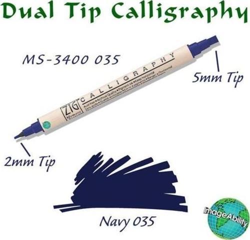 Calligraphy Çift Uçlu Kaligrafi Kalemi 2 mm + 5 mm 035 Navy