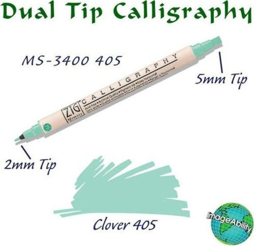 Calligraphy Çift Uçlu Kaligrafi Kalemi 2 mm + 5 mm 405 Clover