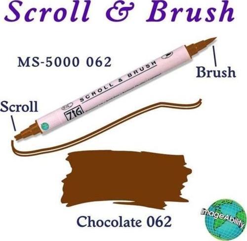 Scroll & Brush Çift Çizgi ve Fırça Uçlu Kaligrafi ve Gölgeleme Kalemi 062 Chocolate