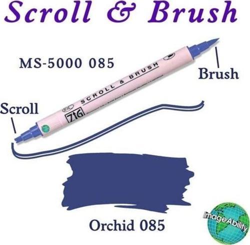 Scroll & Brush Çift Çizgi ve Fırça Uçlu Kaligrafi ve Gölgeleme Kalemi 085 Orchid