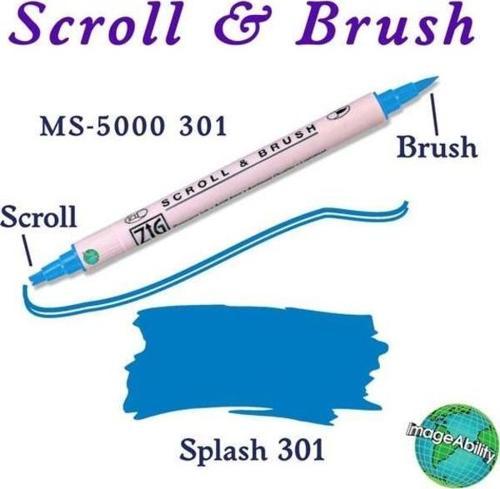Scroll & Brush Çift Çizgi ve Fırça Uçlu Kaligrafi ve Gölgeleme Kalemi 301 Splash