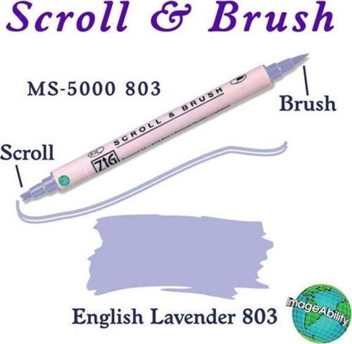 Scroll & Brush Çift Çizgi ve Fırça Uçlu Kaligrafi ve Gölgeleme Kalemi 803 English Lavender