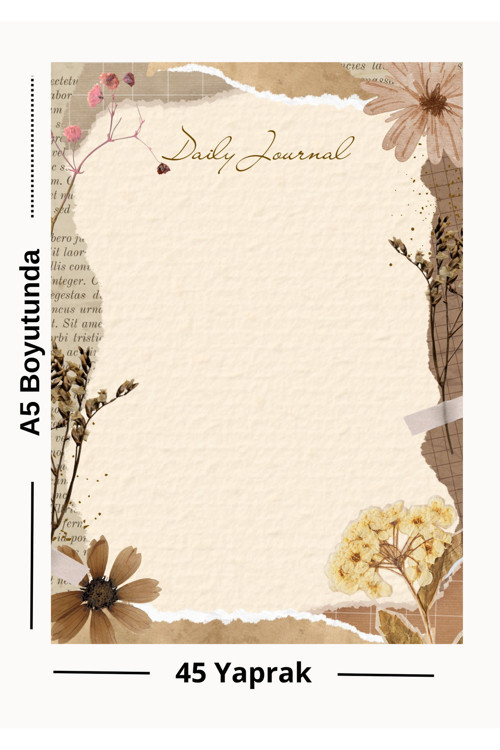 Vintage Daily Journal A5 Not Kağıdı | 45 Yaprak
