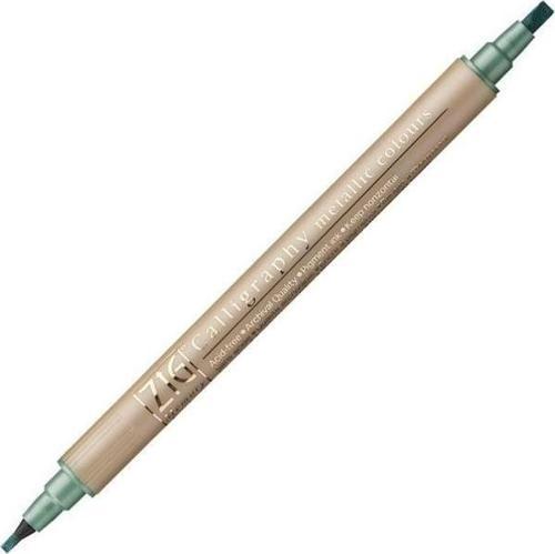 Çift Uçlu Yaldızlı Kaligrafi Kalemi 2 mm + 3.5 mm 121 Metallic Green