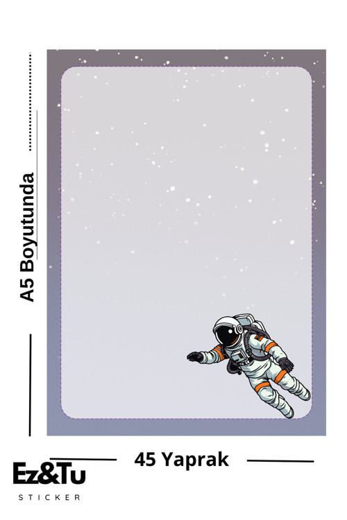 Astronot Temalı A5 Çek Kopar Defter – 45 Yaprak