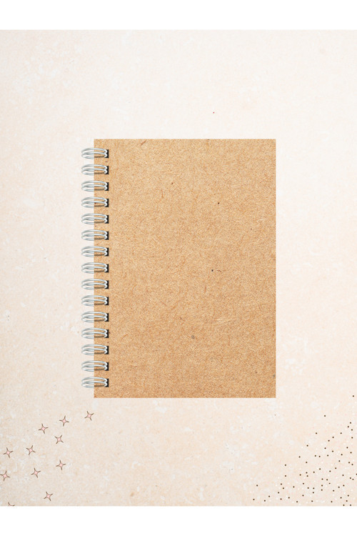 Doğal Kraft Spiral Defter Çizgisiz Düz| 60 Yaprak / 120 Sayfa
