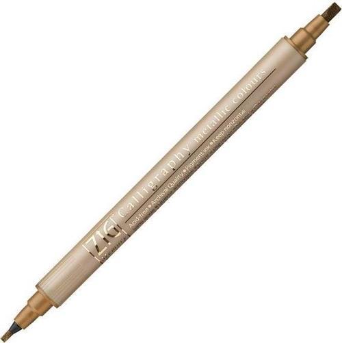 Çift Uçlu Yaldızlı Kaligrafi Kalemi 2 mm + 3.5 mm 123 Metallic Copper