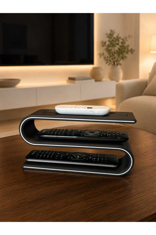 Modern Tasarım 3 Bölmeli Çok Amaçlı Tv Kumandalık Siyah Düzenleyici Organizer 25X13X6.5 Cm
