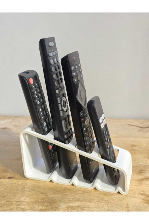 4 Bölmeli Modern Kumandalık Tv Ünitesi Düzenleyici Stand - Beyaz - 18X8.5X6.5 Cm
