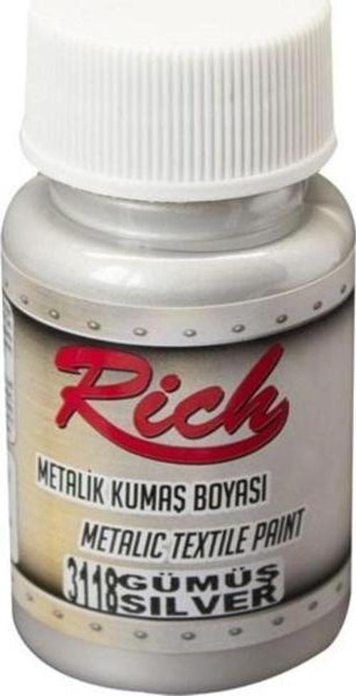 Metalik Kumaş Boyası 50 cc. 3118 GÜMÜŞ