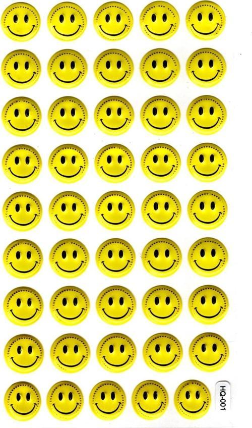 Sticker Kabartmalı Stiker Defter Planlayıcı Etiket (HQ001)-17x9 cm- Gülen Emoji