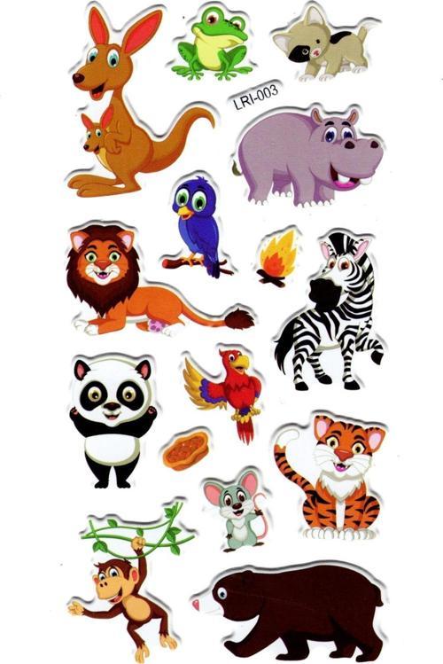 Sticker Kabartmalı Stiker Defter Planlayıcı Etiket (LRI003)-17x9 cm- Sevimli Hayvanlar