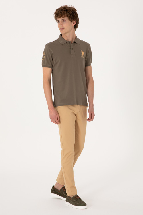 Erkek Slim Fit Camel Kanvas Pantolon 50309142-VR015