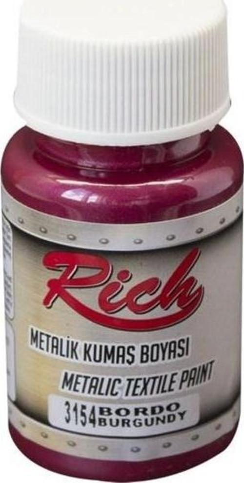 Metalik Kumaş Boyası 50 cc. 3154 BORDO
