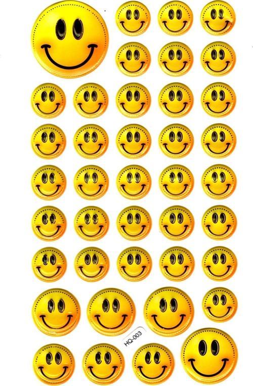 Sticker Kabartmalı Stiker Defter Planlayıcı Etiket (HQ003)-17x9 cm- Sarı Emoji