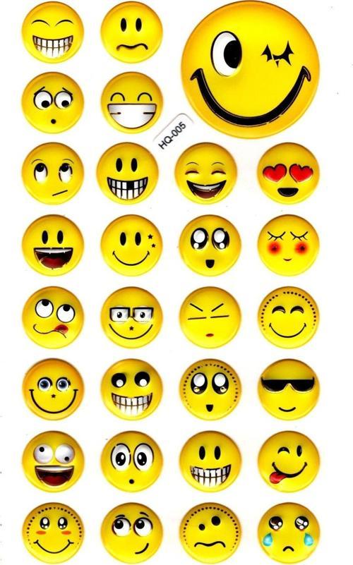 Sticker Kabartmalı Stiker Defter Planlayıcı Etiket (HQ005)-18x10 cm- Komik Emoji