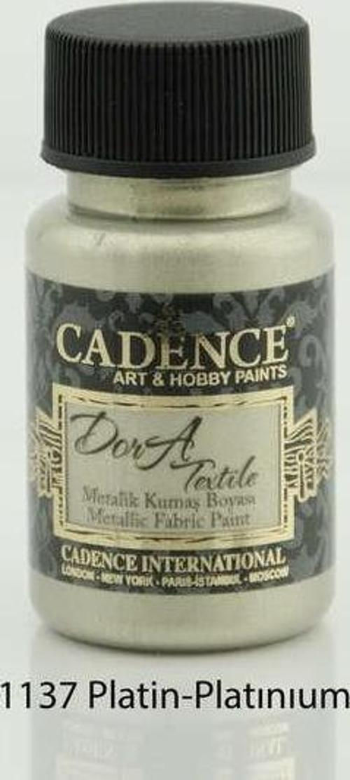 Dora Textile Metalik Kumaş Boyası 50 ml. 1137 PLATİN