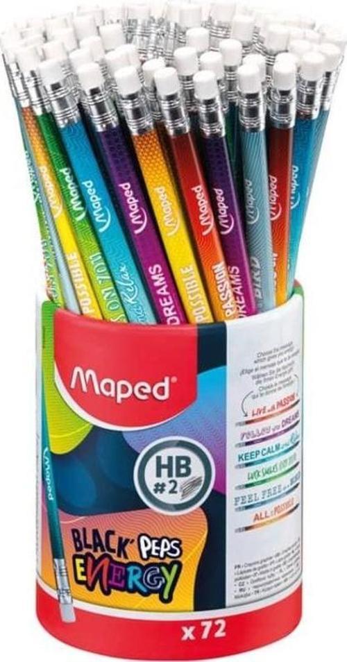 Black'Peps Energy Silgili Kurşun Kalem 72'li Kavanoz 852002