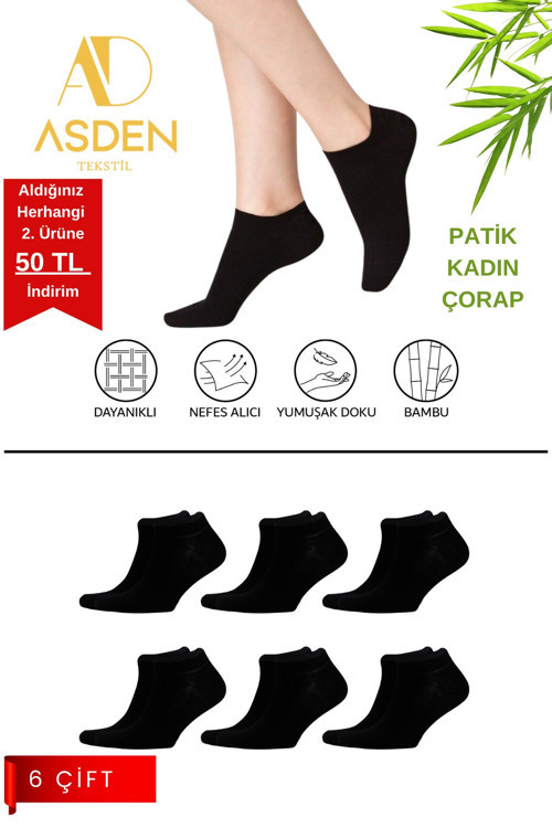 Bambu Kadın Patik Çorap Beyaz 12'li, Dikişsiz, Soft Yıkamalı, Premium