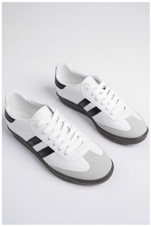 Kadın Erkek Spor Ayakkabı Sneaker Beyaz Siyah