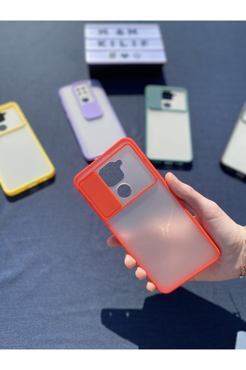 Xiaomi Redmi Note 9 Uyumlu Kamera Sürgülü Mika Kılıf