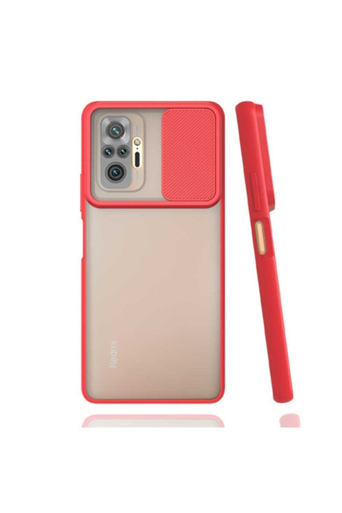 Xiaomi Redmi Note 10 Pro Uyumlu Sürgülü Slayt Kamera Korumalı Renkli Silikon Kılıf