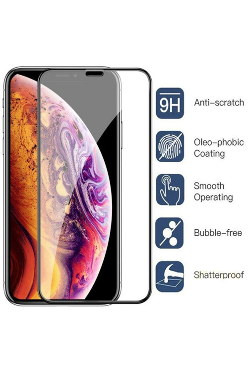 Iphone 11 Geniş Kavisli Tam Kaplayan 5d 6d Kırılmaz Cam ( Siyah )
