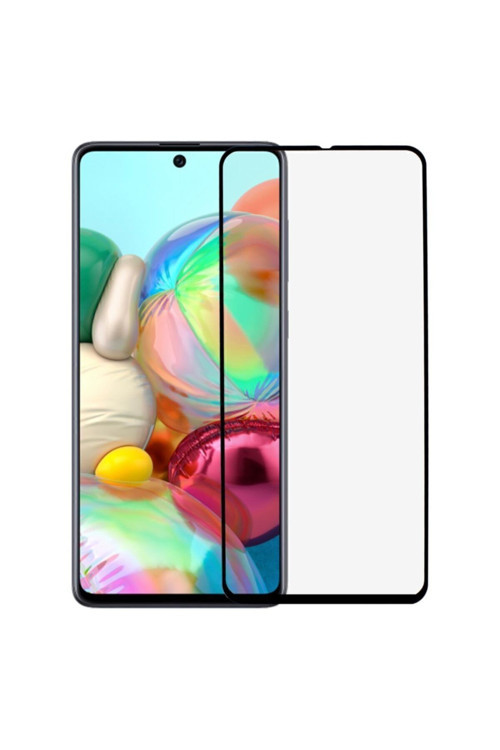 Samsung M51 Uyumlu Siyah Seramik Nano Ekran Koruyucu Tam Kaplayan Kırılmaz Esnek Cam